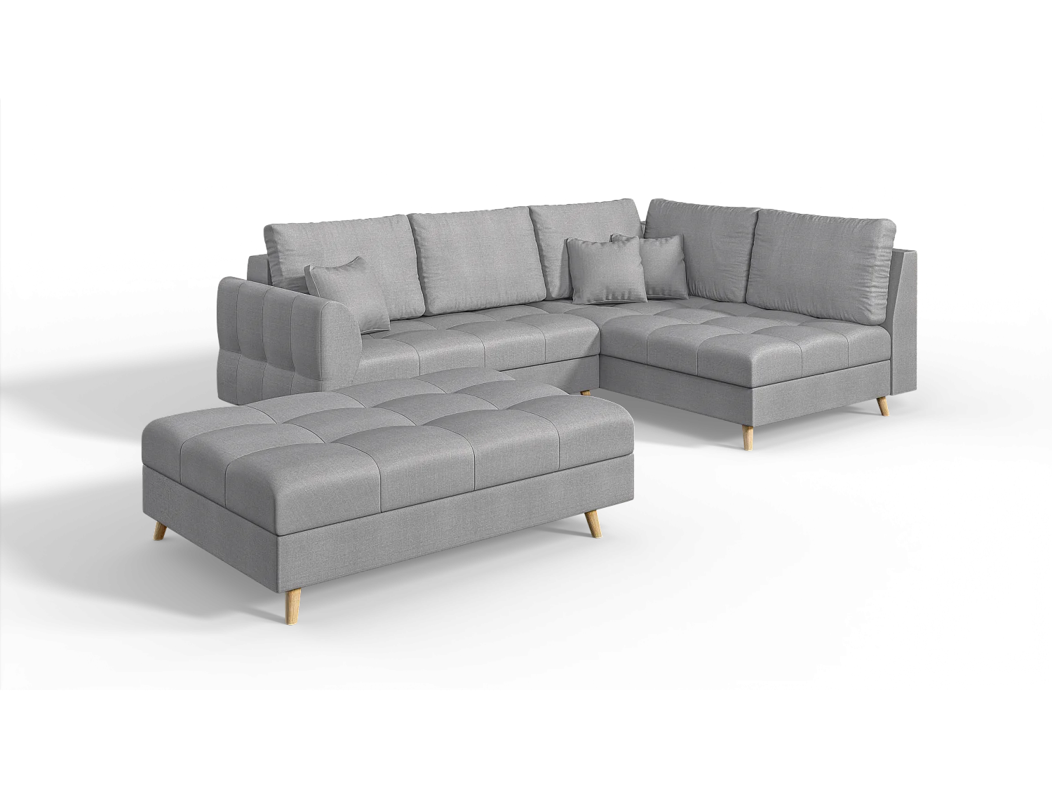 Skandinavisches Ecksofa Sophia mit Hocker