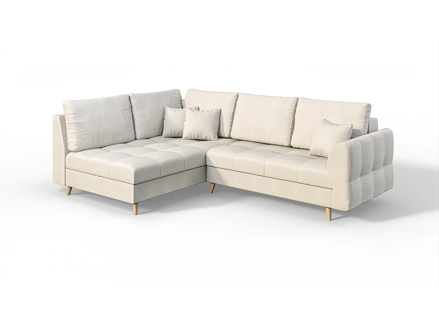 Skandinavisches Ecksofa Sophia mit Hocker