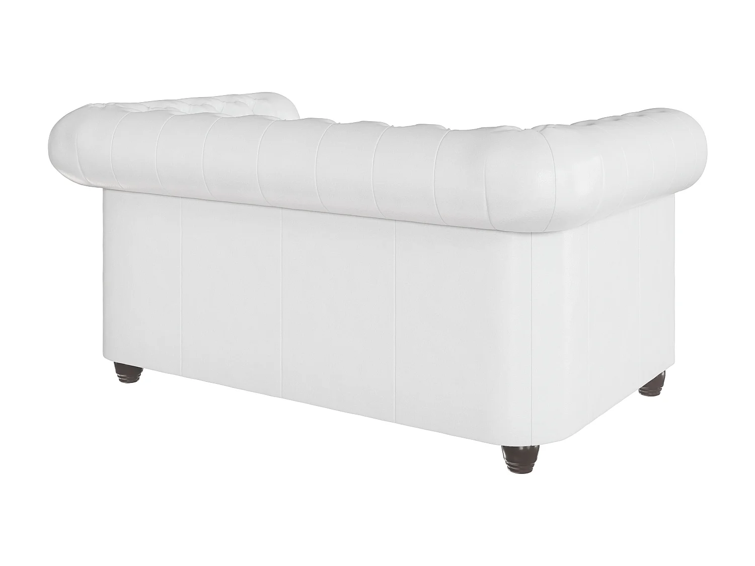 Chesterfield Sofa 2 sitzer aus veganem Leder mit Holzbeinen - Rex