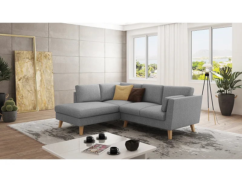 Ecksofa mit Holzbeinen im skandinavischen Stil Tristan