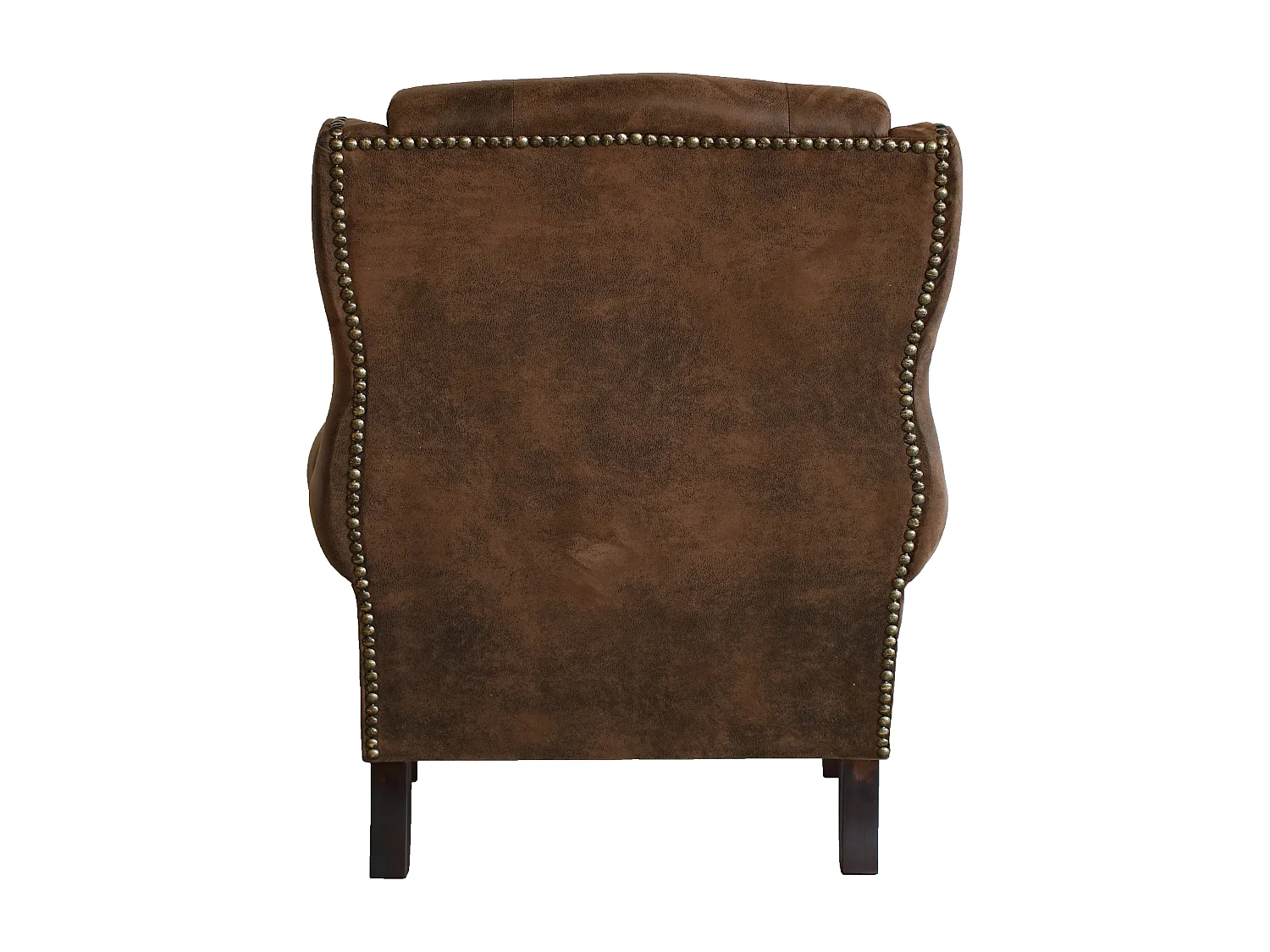 Chesterfield Ohrensessel Nora mit Steppung und Holzbeinen aus Luxusmicrofaser Vintageoptik