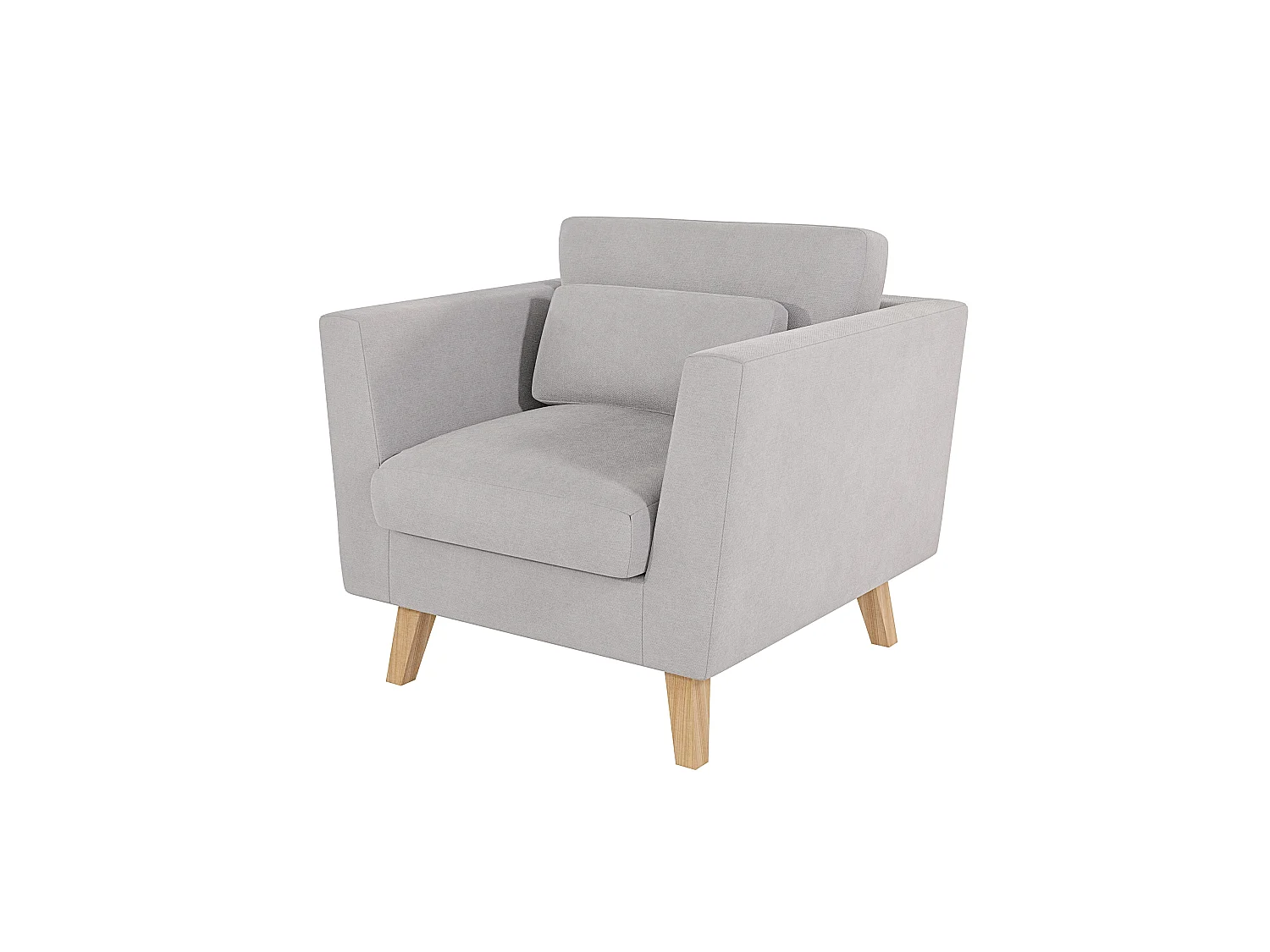 Fauteuil avec pieds en bois de style scandinave Tristan