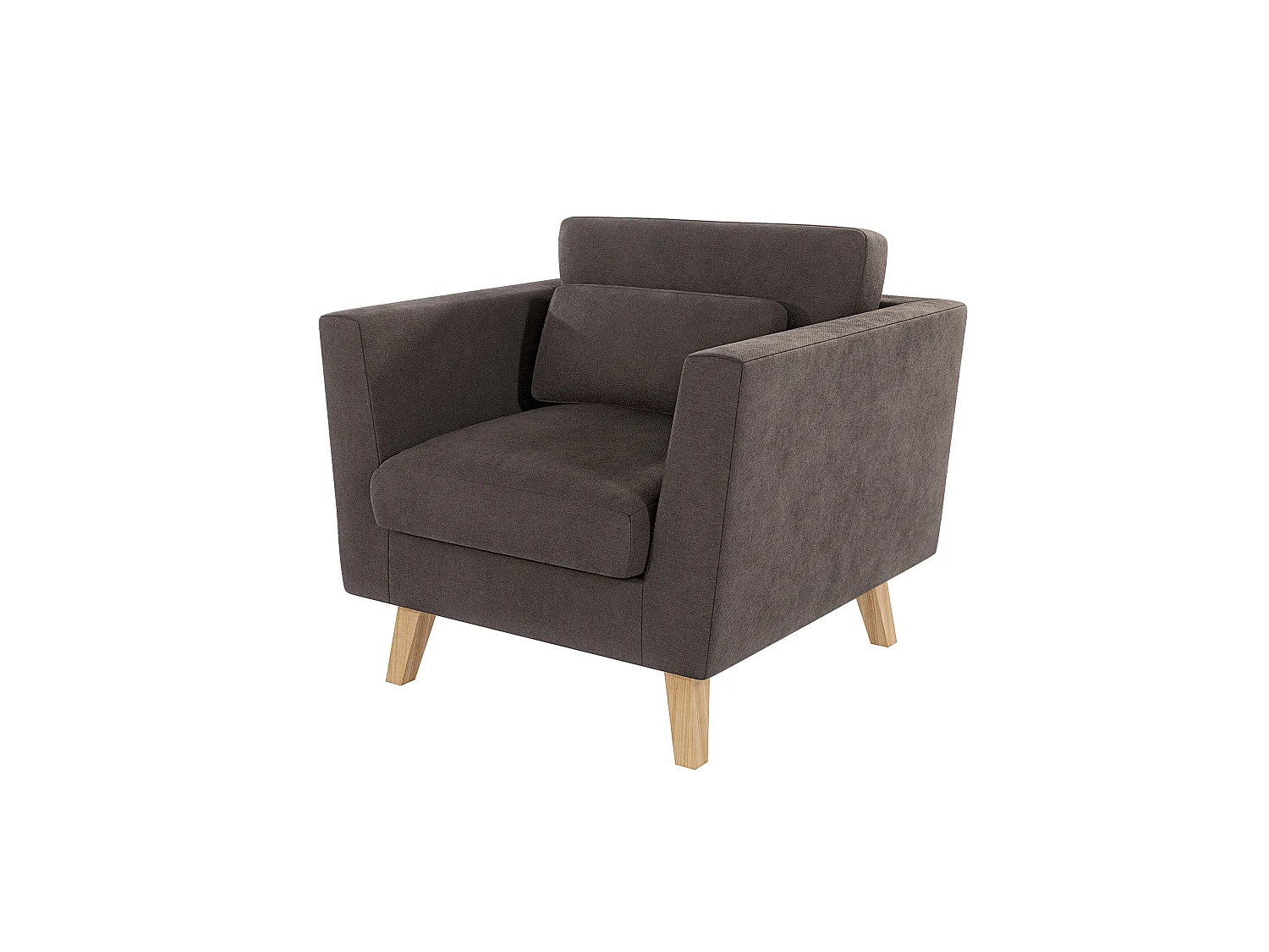 Fauteuil avec pieds en bois de style scandinave Tristan