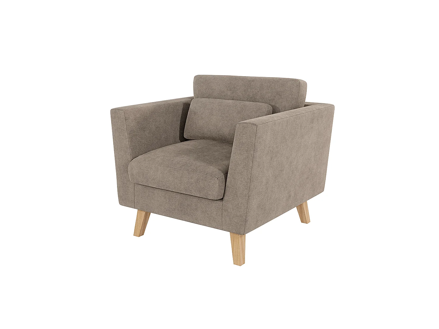 Fauteuil avec pieds en bois de style scandinave Tristan