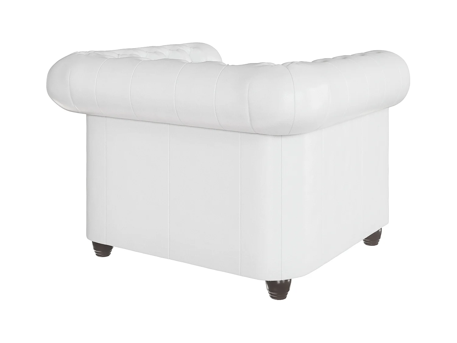 Chesterfield Sessel aus veganem Leder mit Holzbeinen - Rex