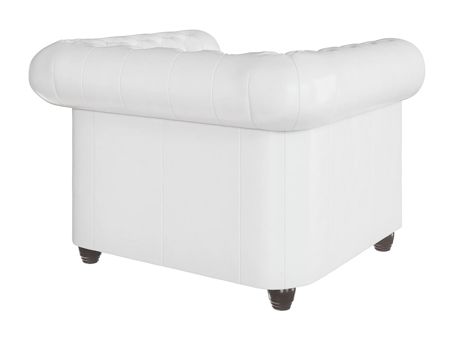 Chesterfield Sessel aus veganem Leder mit Holzbeinen - Rex