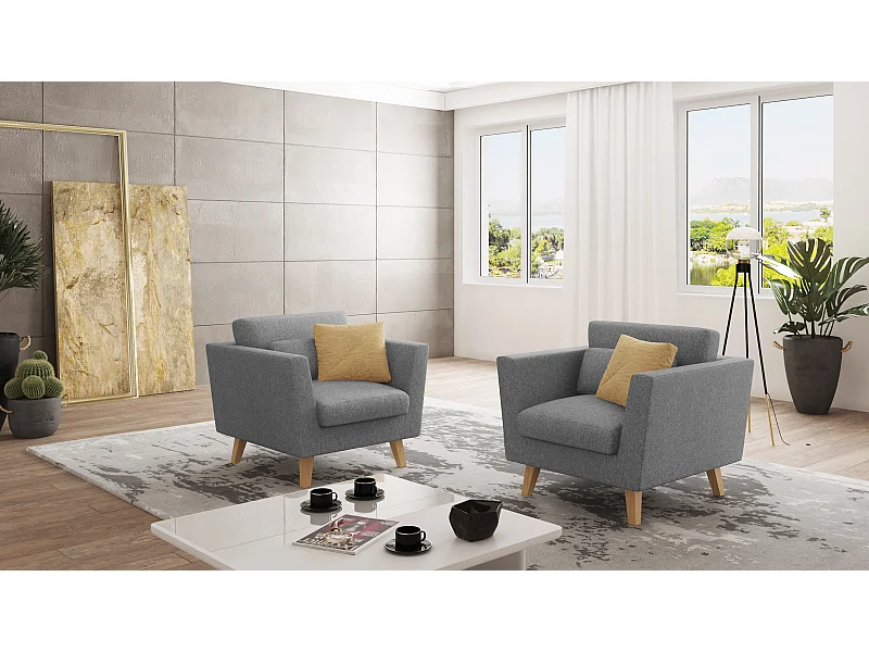 Sessel mit Holzbeinen im skandinavischen Stil Tristan