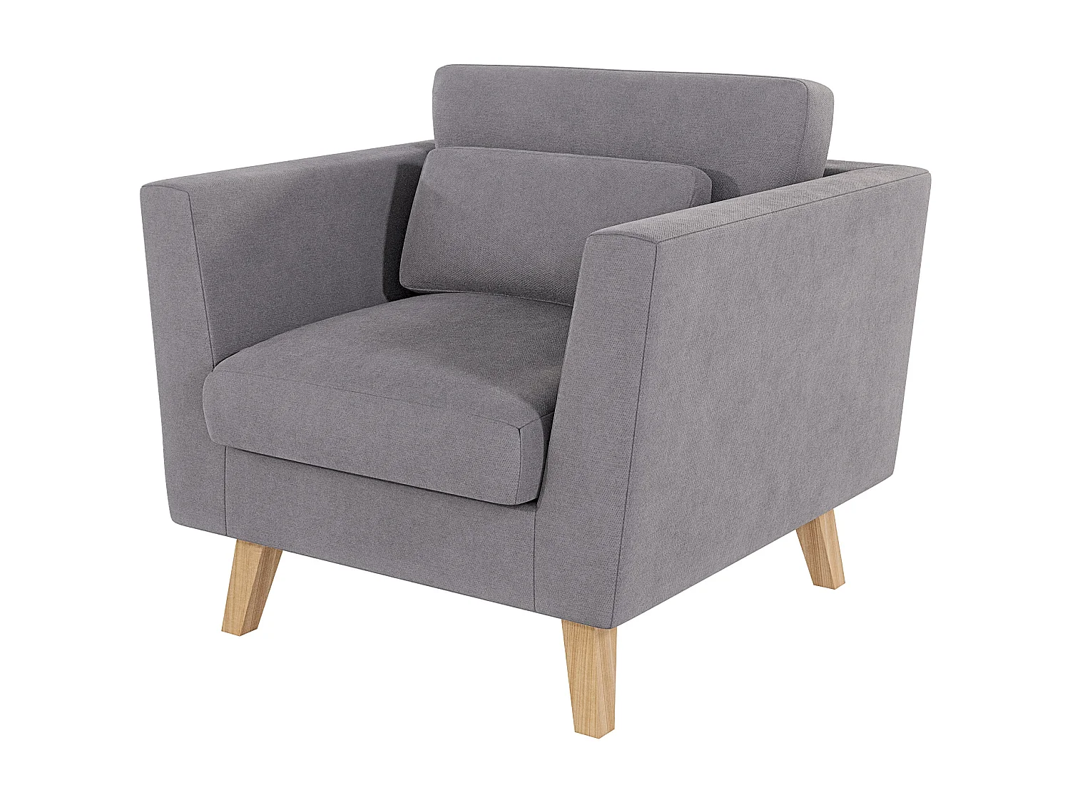 Fauteuil avec pieds en bois de style scandinave Tristan