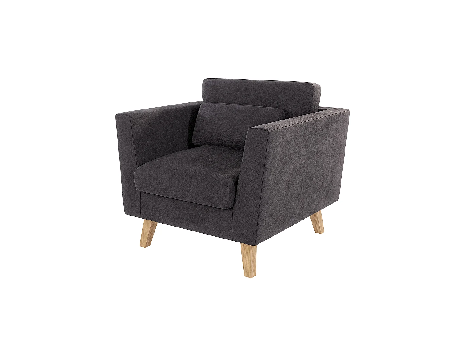 Fauteuil avec pieds en bois de style scandinave Tristan