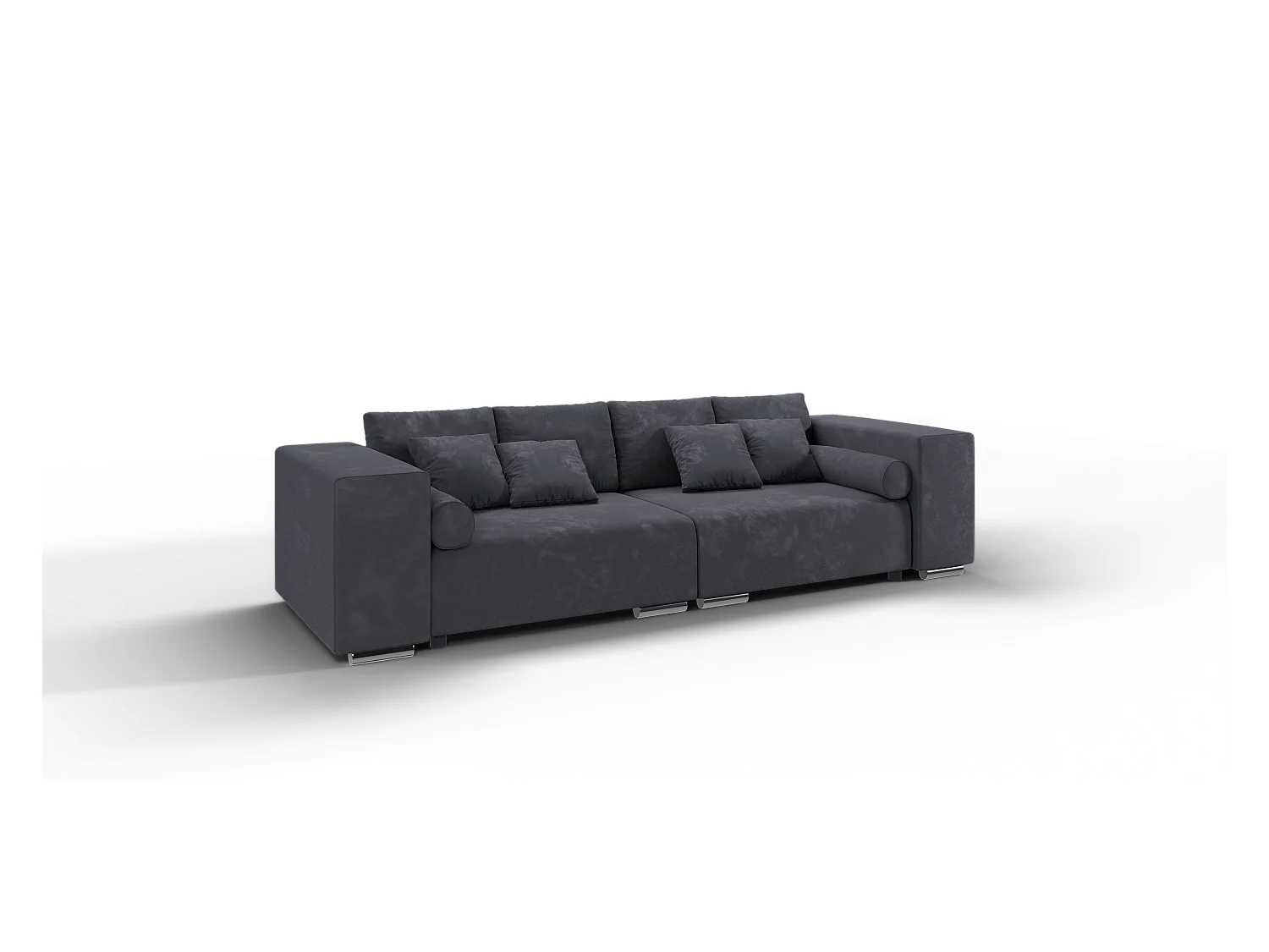 Big Sofa Ethan mit Schlaffunktion, Boxspringfederung, Lounge Sofa mit vielen losen Kissen