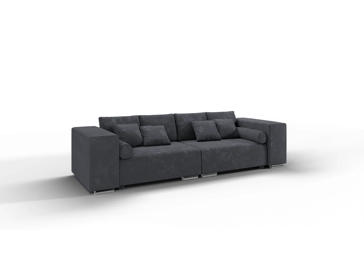 Big Sofa Ethan mit Schlaffunktion, Boxspringfederung, Lounge Sofa mit vielen losen Kissen