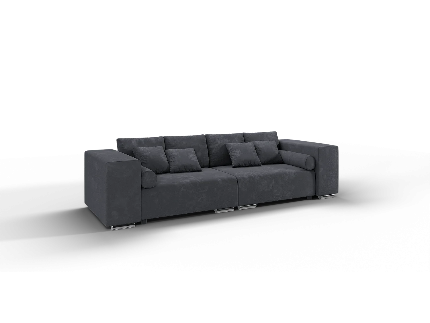 Big Sofa Ethan mit Schlaffunktion, Boxspringfederung, Lounge Sofa mit vielen losen Kissen