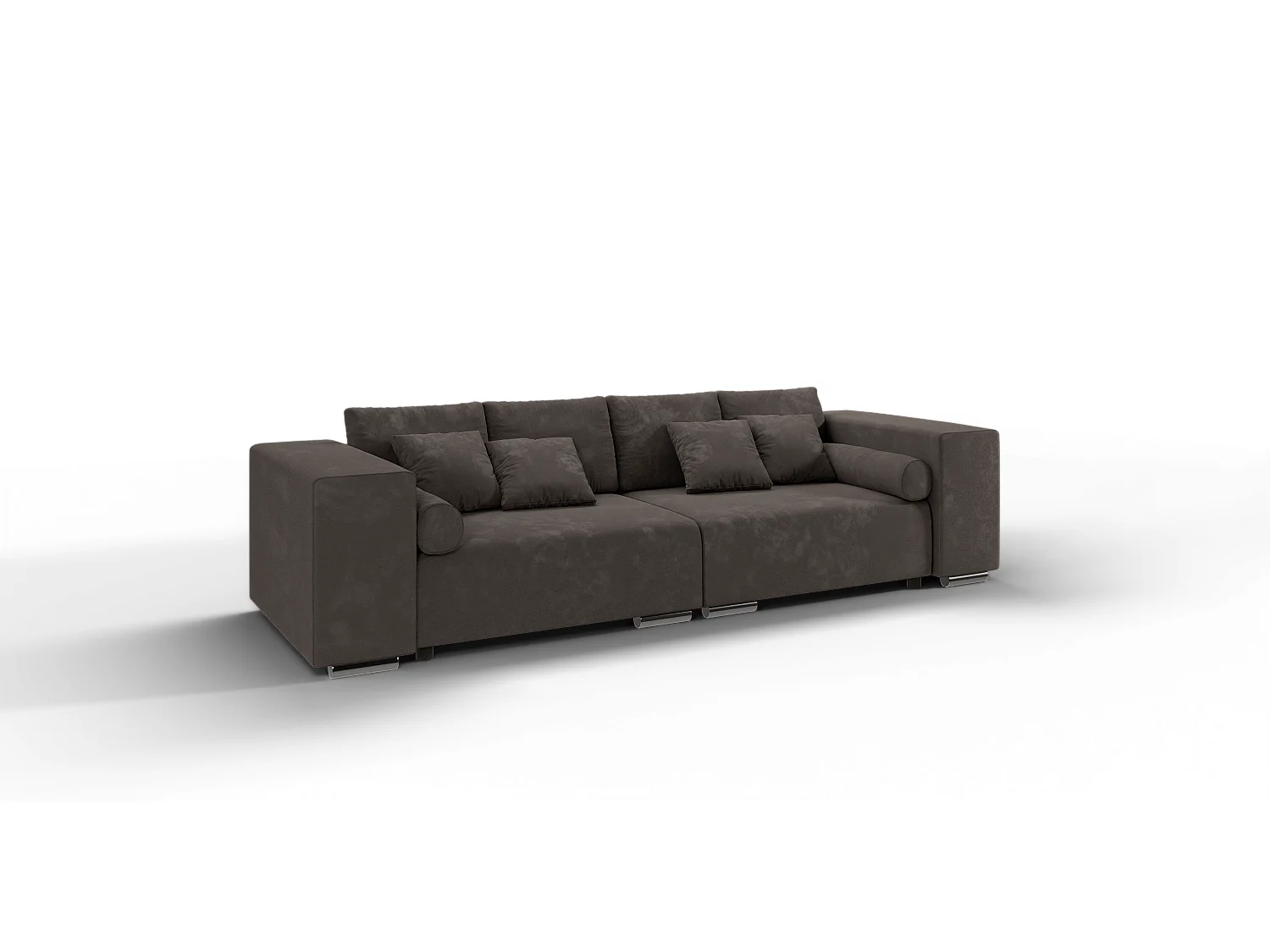 Big Sofa Ethan mit Schlaffunktion, Boxspringfederung, Lounge Sofa mit vielen losen Kissen