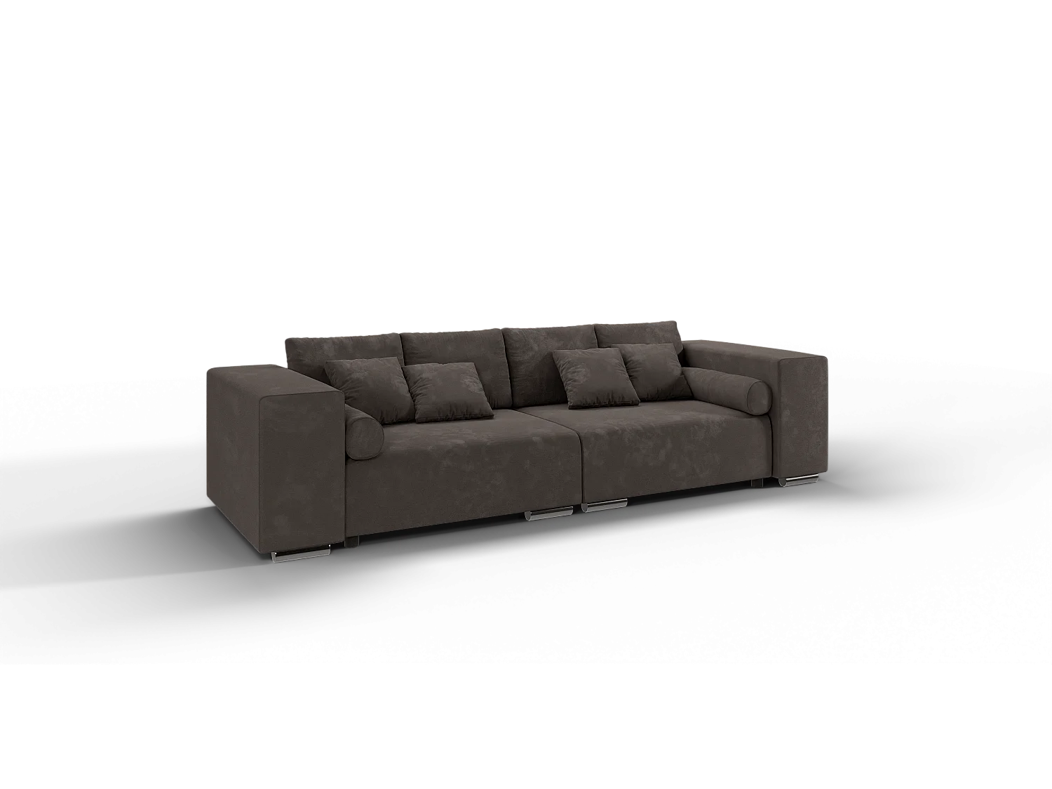 Big Sofa Ethan mit Schlaffunktion, Boxspringfederung, Lounge Sofa mit vielen losen Kissen
