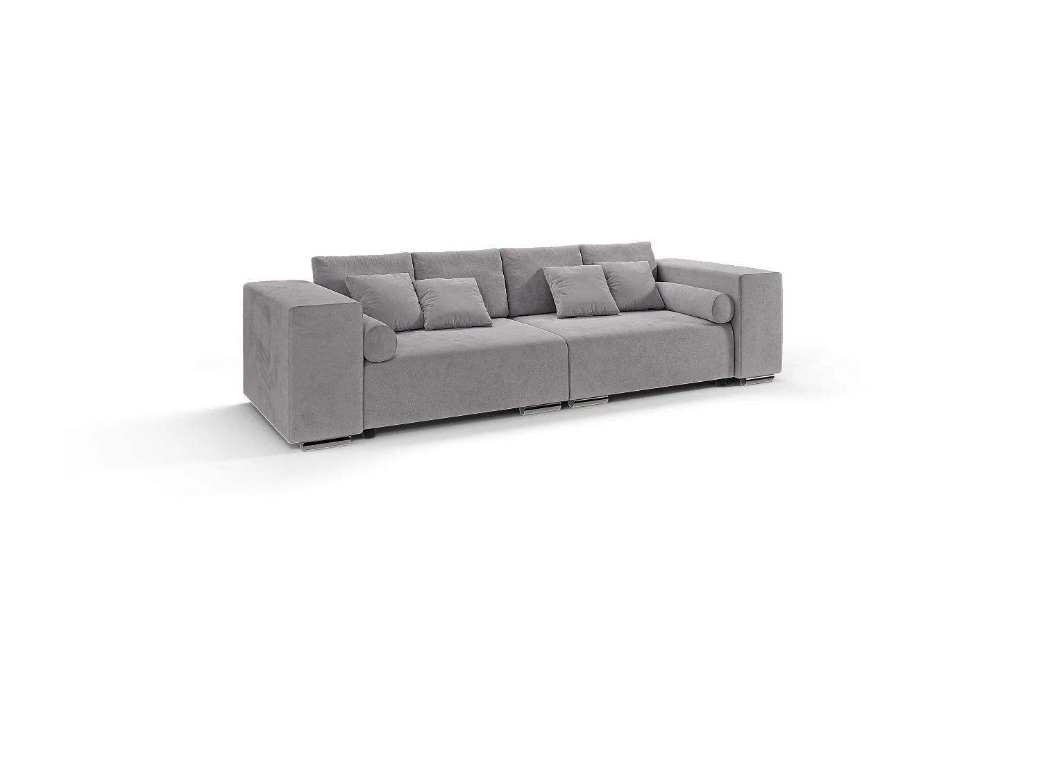 Big Sofa Ethan mit Schlaffunktion, Boxspringfederung, Lounge Sofa mit vielen losen Kissen