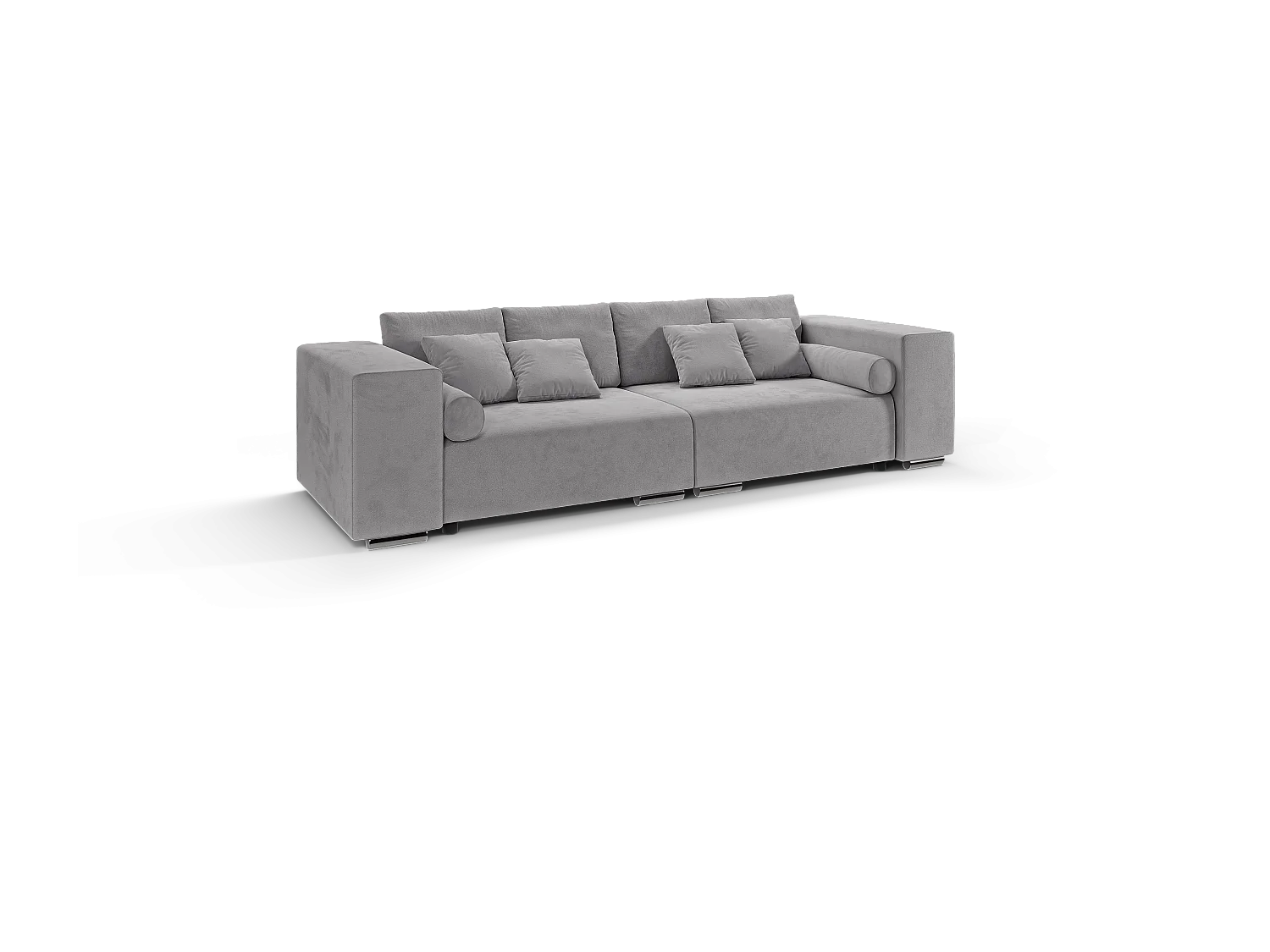 Big Sofa Ethan mit Schlaffunktion, Boxspringfederung, Lounge Sofa mit vielen losen Kissen