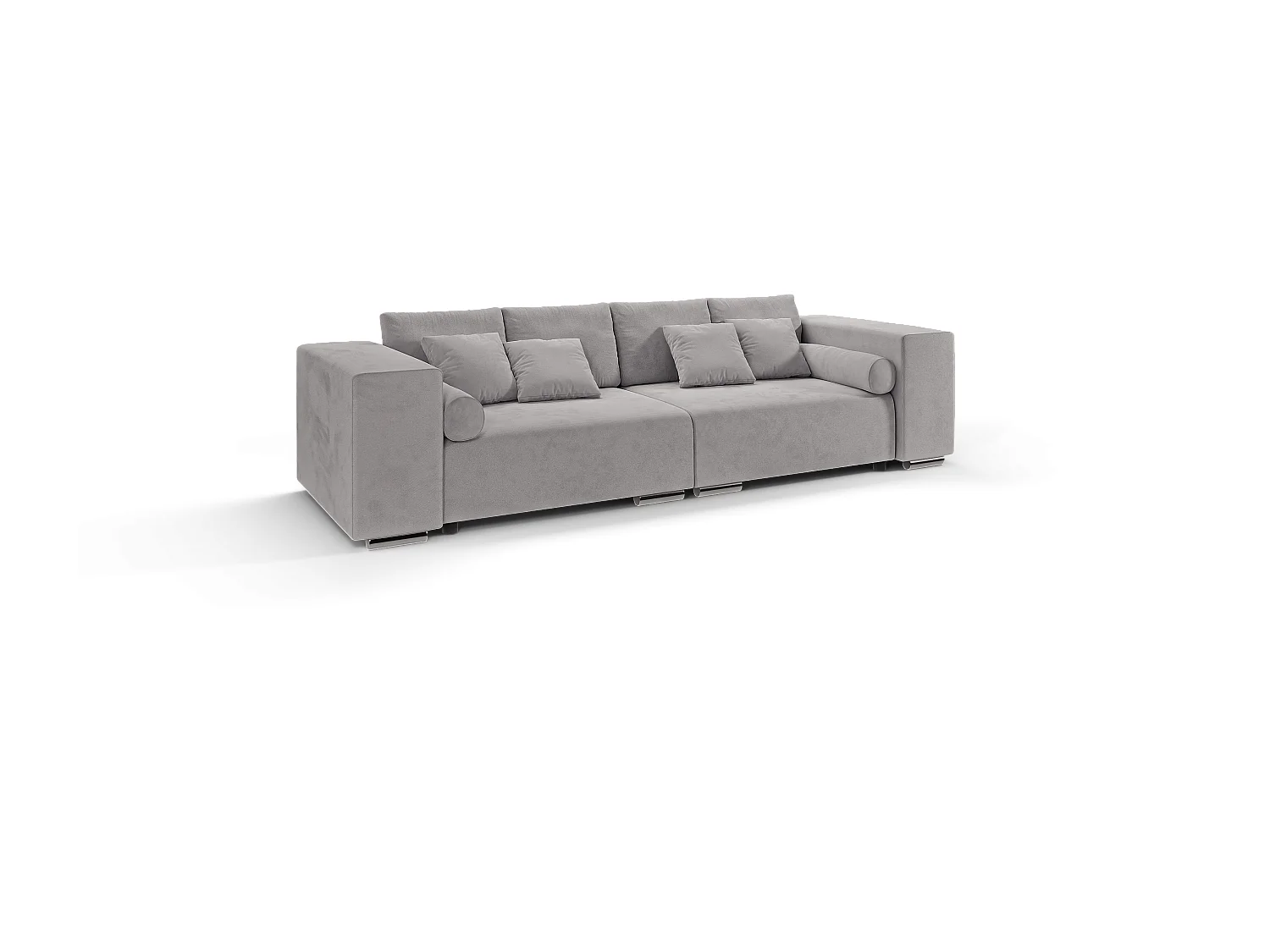 Big Sofa Ethan mit Schlaffunktion, Boxspringfederung, Lounge Sofa mit vielen losen Kissen
