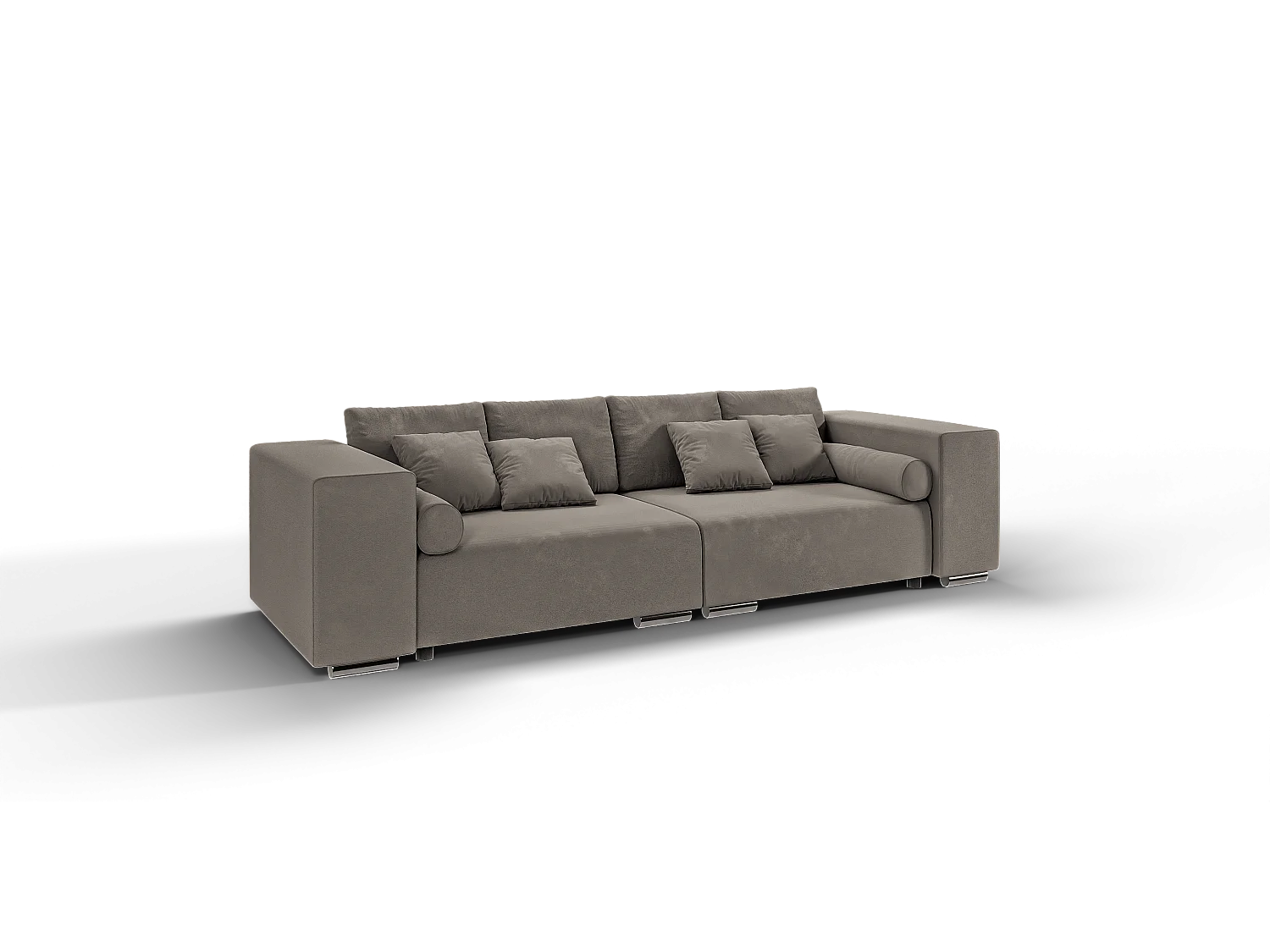 Big Sofa Ethan mit Schlaffunktion, Boxspringfederung, Lounge Sofa mit vielen losen Kissen