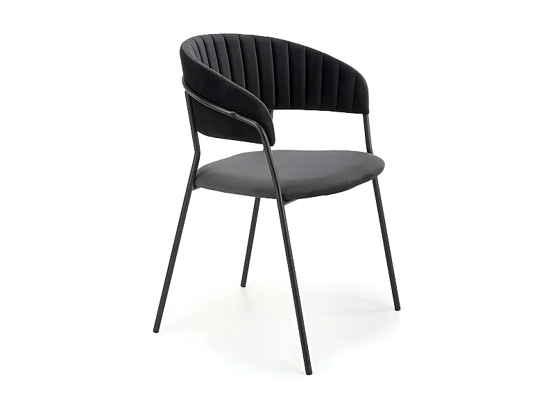 Stuhl K426/Samtstoffbezug/Schwarz