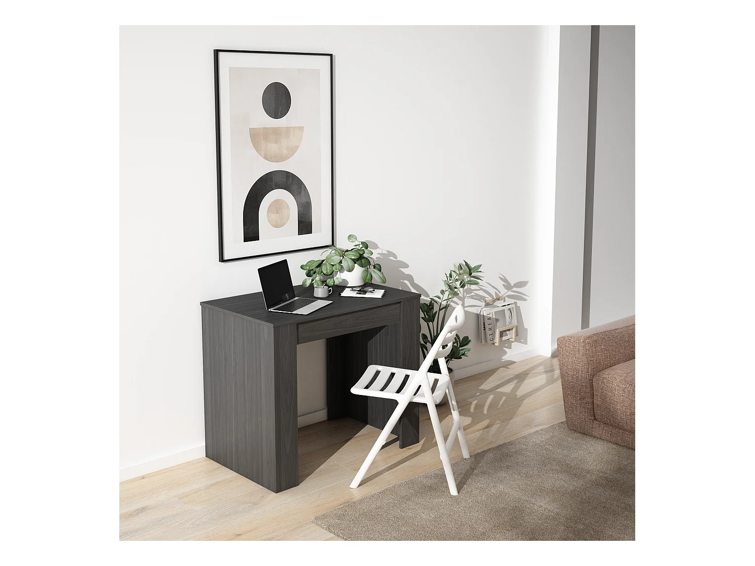 Uitschuifbare Consoletafel, 222x90x77cm, Voor 10 personen, Tafel, Zwart