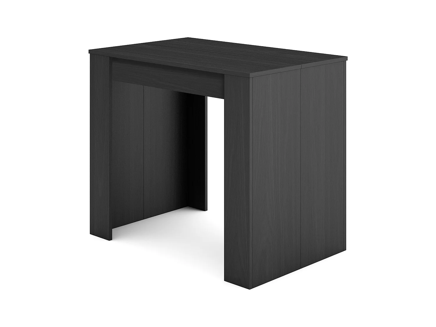 Uitschuifbare Consoletafel, 222x90x77cm, Voor 10 personen, Tafel, Zwart