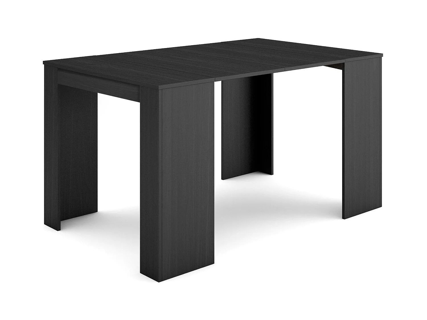 Table console extensible, 140x90x77cm, Pour 6 personnes, Table à Manger, Noir