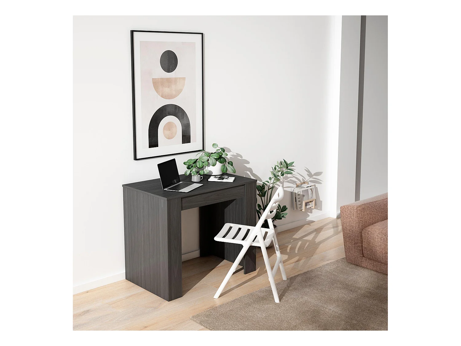 Table console extensible, 140x90x77cm, Pour 6 personnes, Table à Manger, Noir