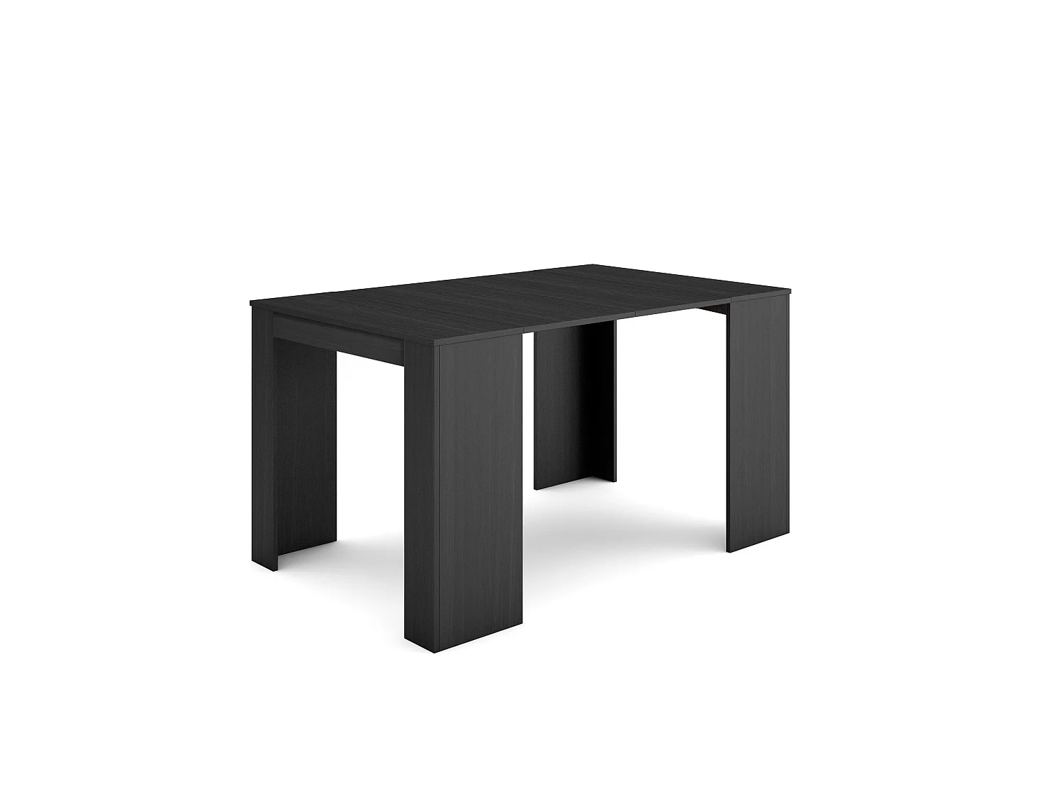 Table console extensible, 140x90x77cm, Pour 6 personnes, Table à Manger, Noir