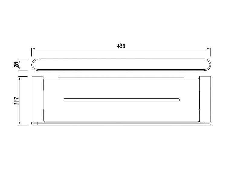 Étagère murale en finition chromé