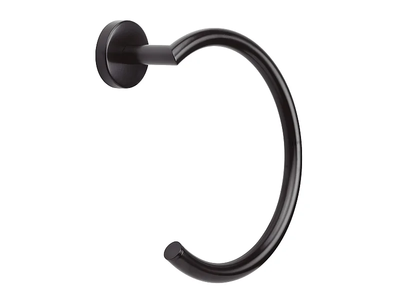 B-DARK Anneau en finition noir mat, en acier inoxydable, système de fixation inclus avec adhésif 3M et vis BATHSTAGE