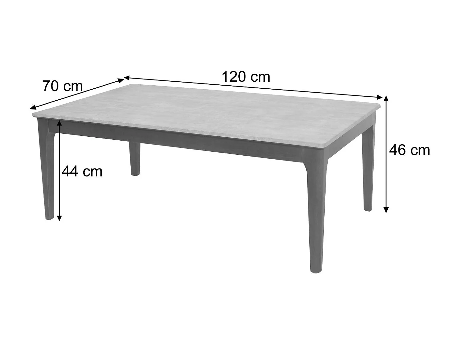 Tavolino salotto divano soggiorno MCW-M55 46x120x70cm laminato HPL legno scuro effetto pietra