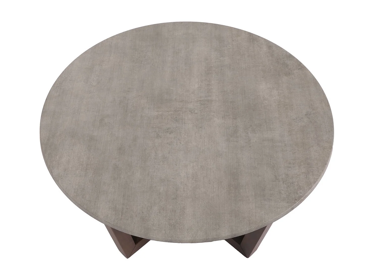 Tavolino rotondo salotto divano MCW-M61 Ø80cm legno laminato HPL melaminico gambe scure grigio cemento