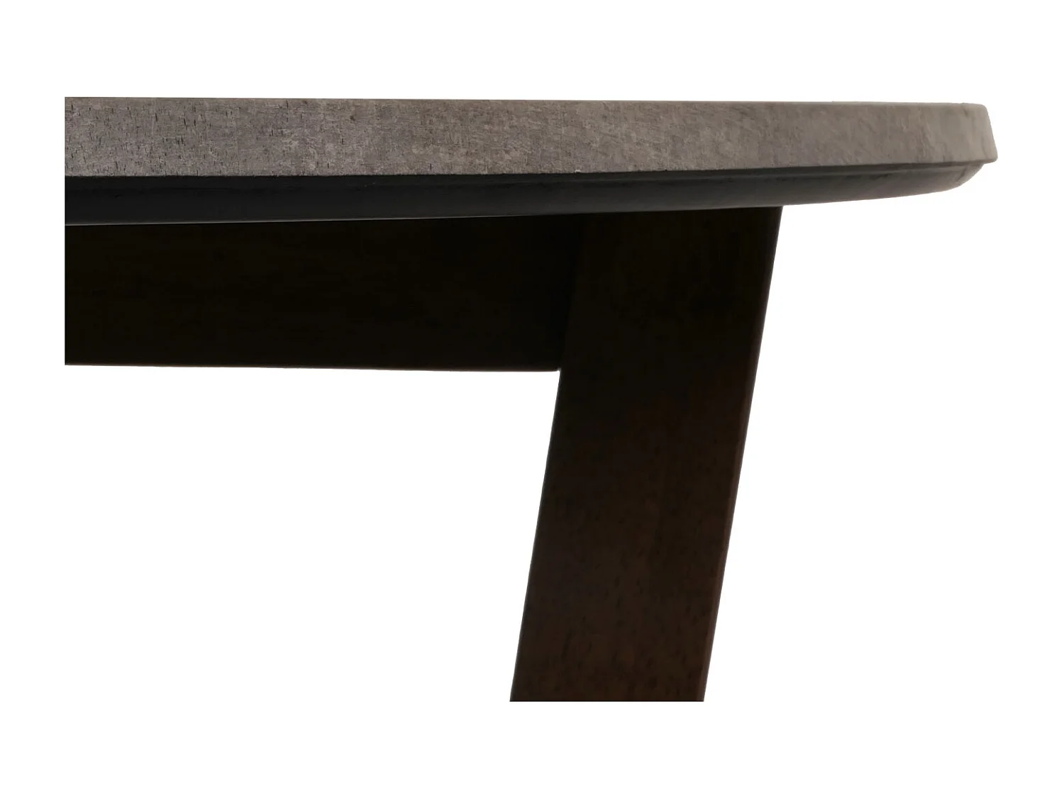 Tavolino rotondo salotto divano MCW-M61 Ø80cm legno laminato HPL melaminico gambe scure grigio cemento