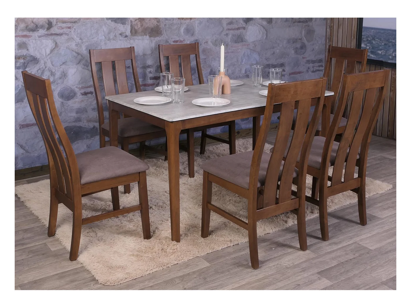 Chaise de salle à manger MCW-M58 (lot de 2),  structure foncée, taupe