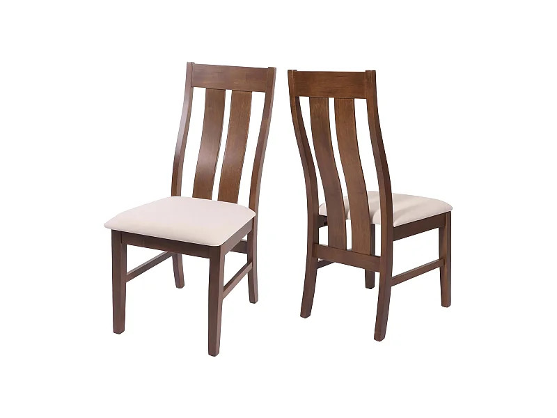 Krzesło do jadalni MCW-M58 (zestaw 2 sztuk),  ciemna rama, kremowy