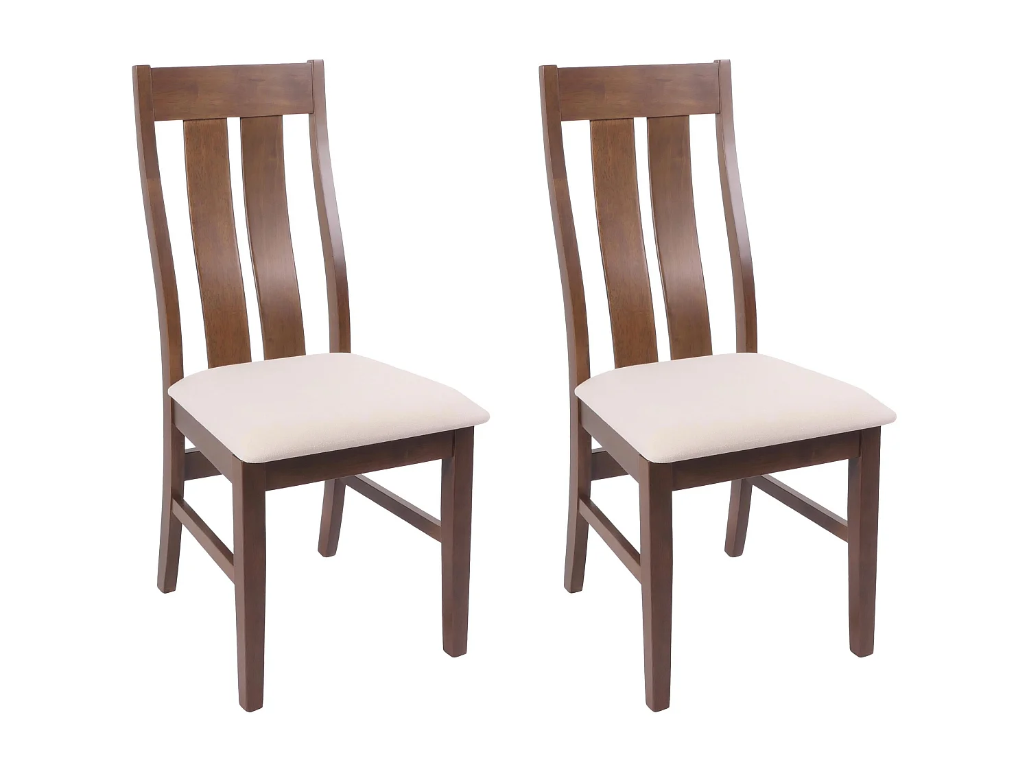 Esszimmerstuhl MCW-M58 (2er-Set), Dunkles Gestell, creme