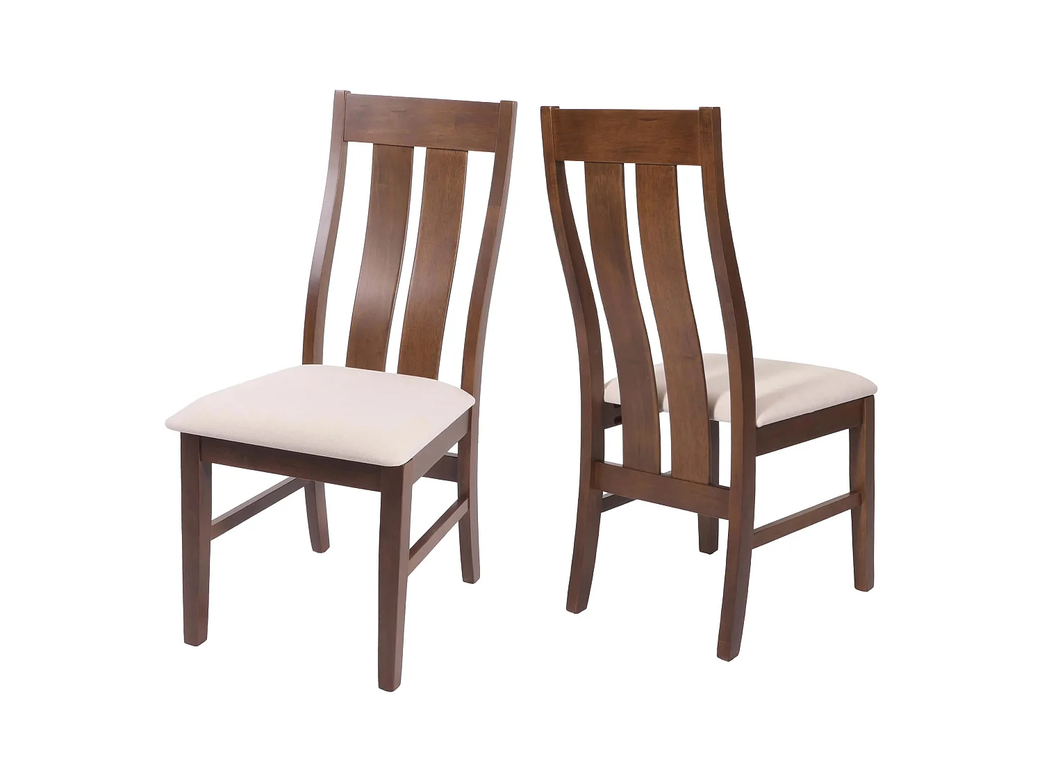 Chaise de salle à manger MCW-M58 (lot de 2),  bâti foncé, crème
