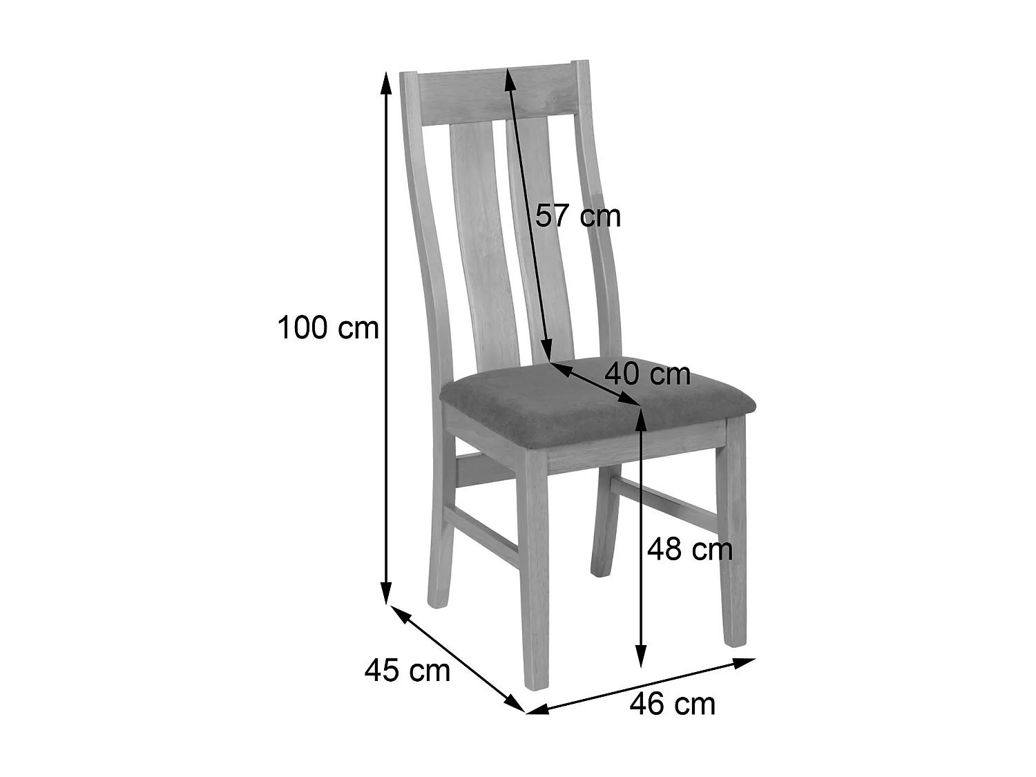 Chaise de salle à manger MCW-M58 (lot de 2),  bâti foncé, crème