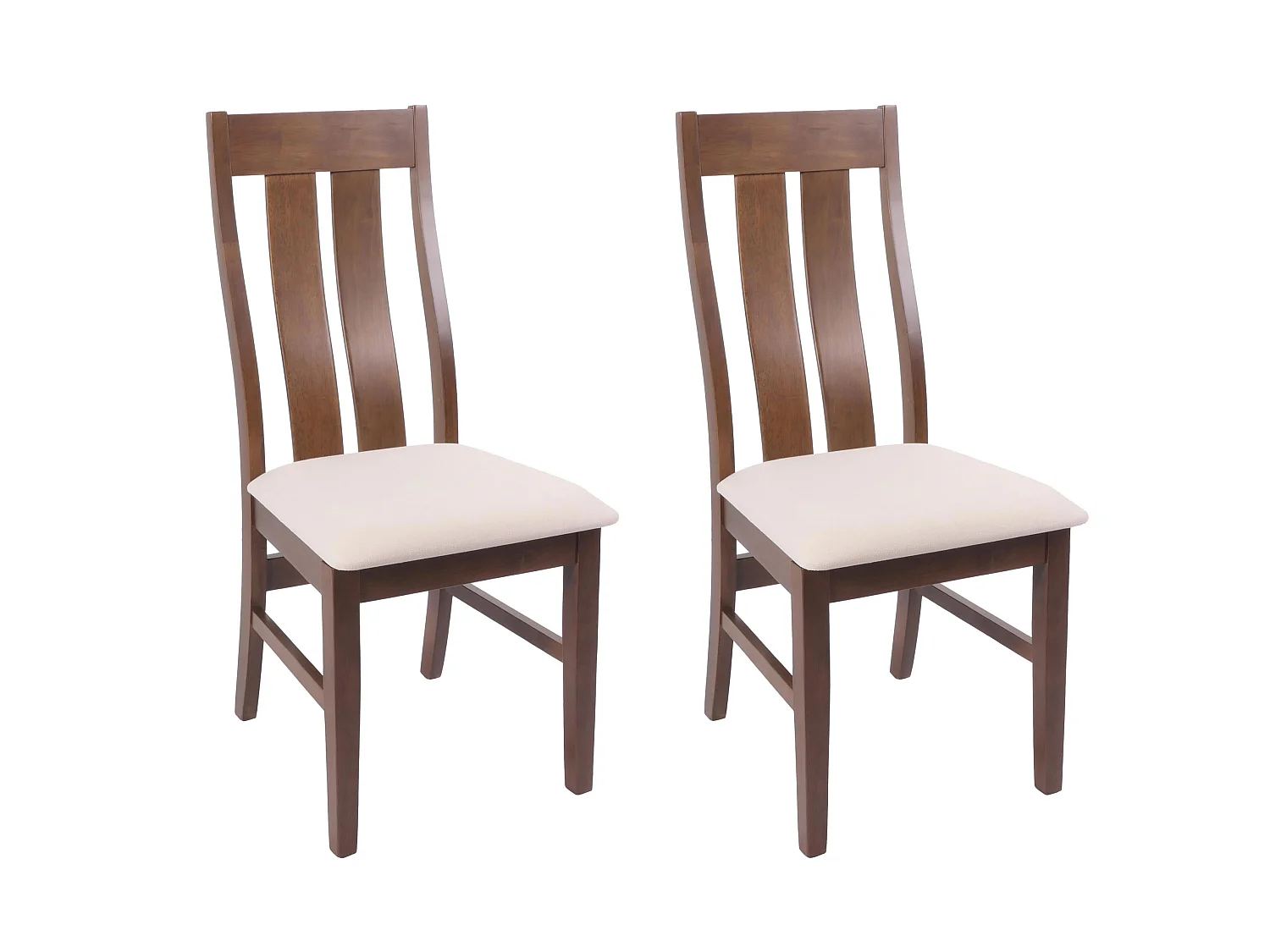 Chaise de salle à manger MCW-M58 (lot de 2),  bâti foncé, crème