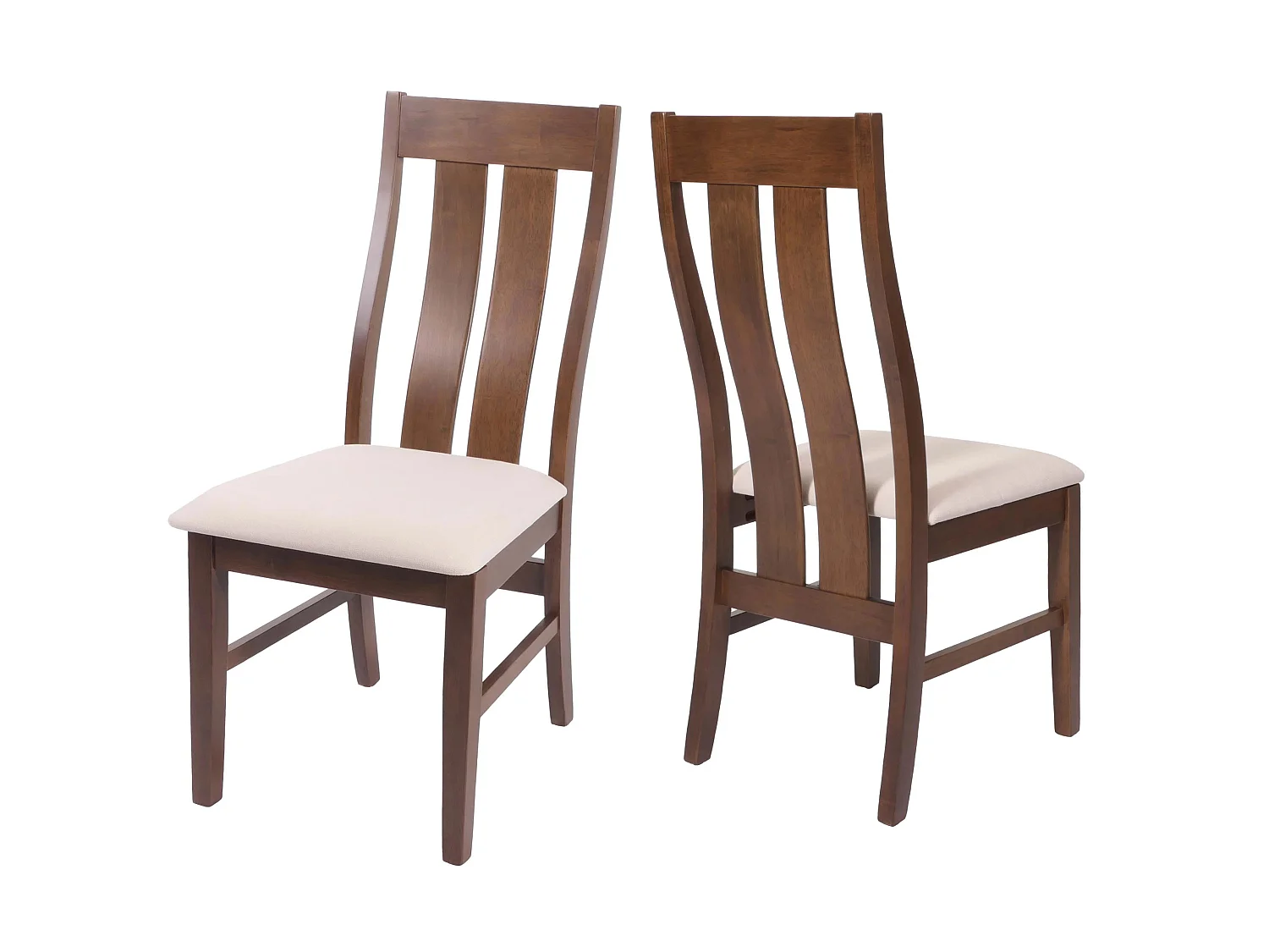 Chaise de salle à manger MCW-M58 (lot de 2),  bâti foncé, crème