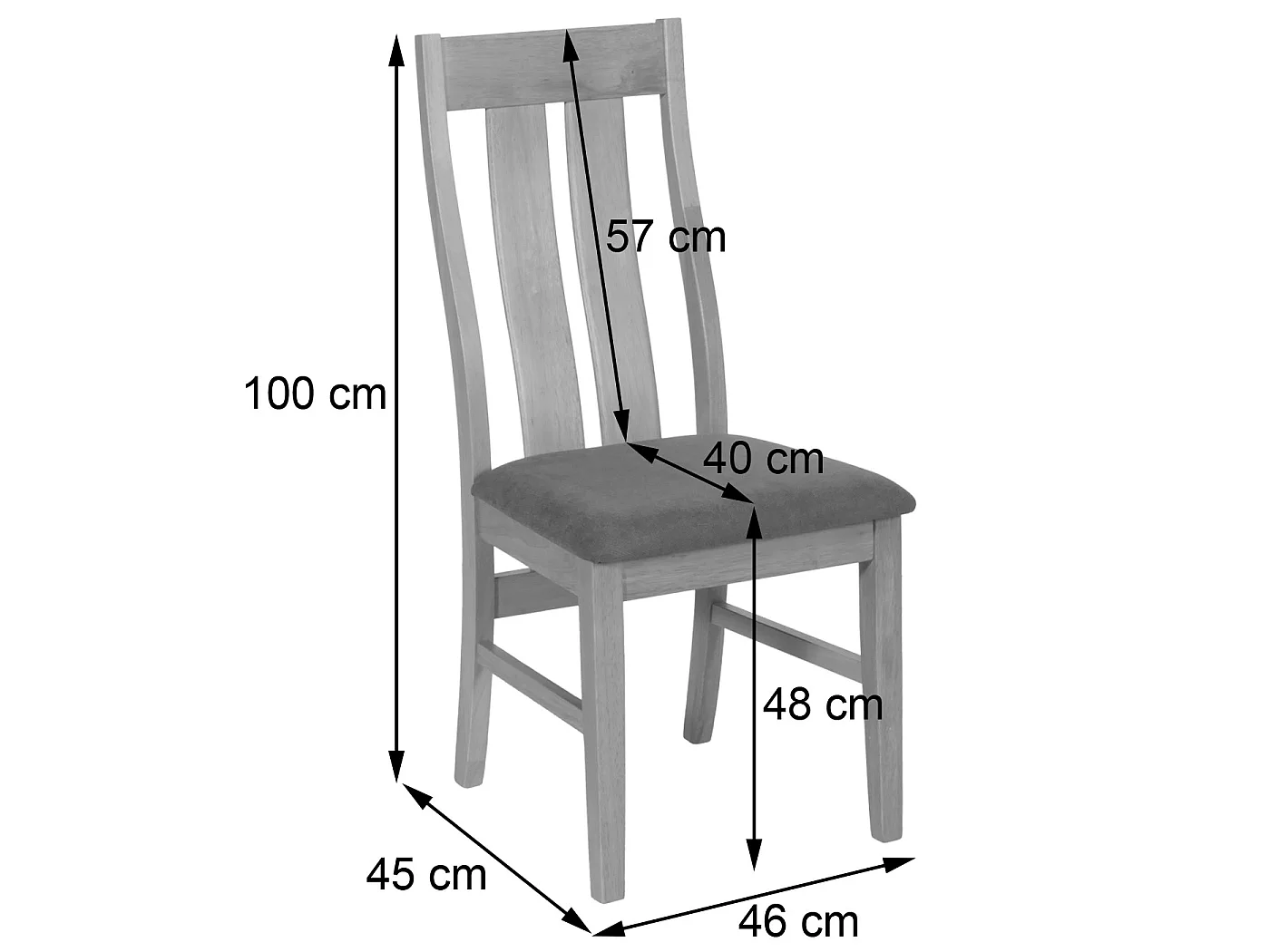 Chaise de salle à manger MCW-M58 (lot de 2),  bâti foncé, crème