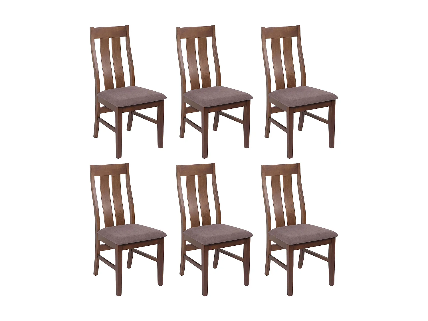 MCW-M58 eetkamerstoel (set van 6),  donker frame, taupe