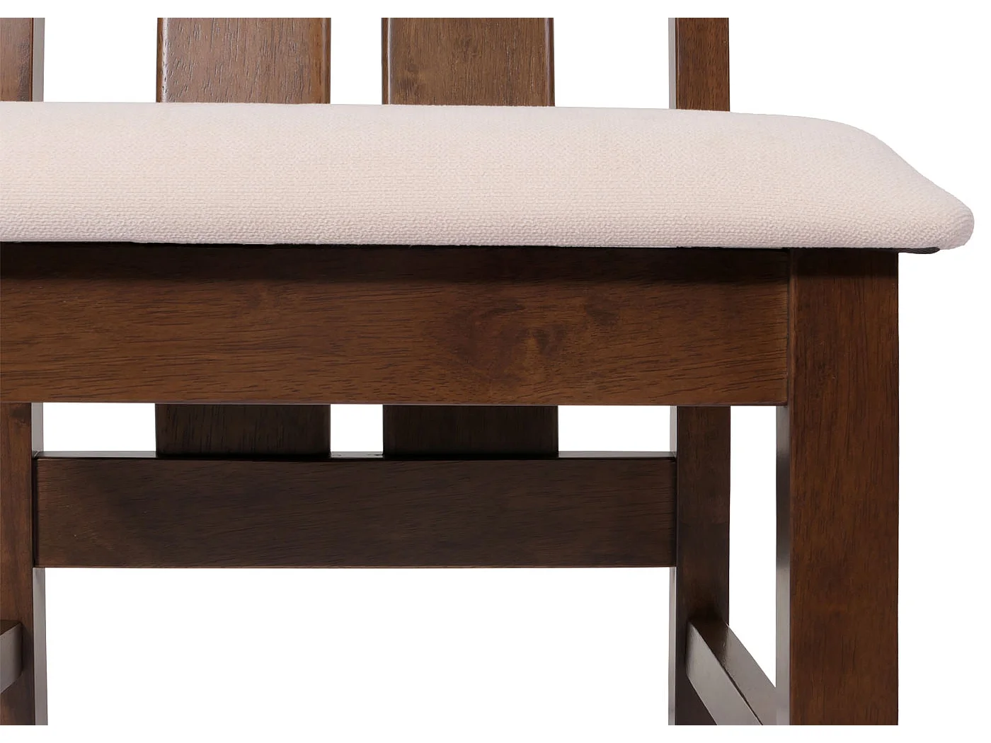 Set 6x sedie sala pranzo soggiorno MCW-M58 100x46x45cm 150kg tessuto legno scuro avorio