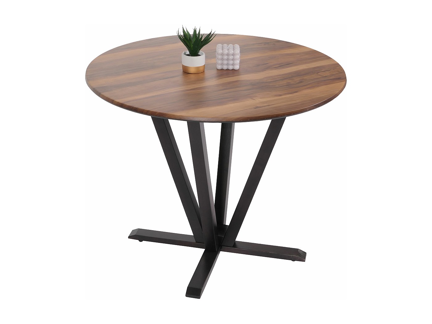 Tavolino Rotondo Salotto Divano MCW-M61 80cm Legno Laminato Hpl Melaminico Gambe Chiare Effetto Marmo