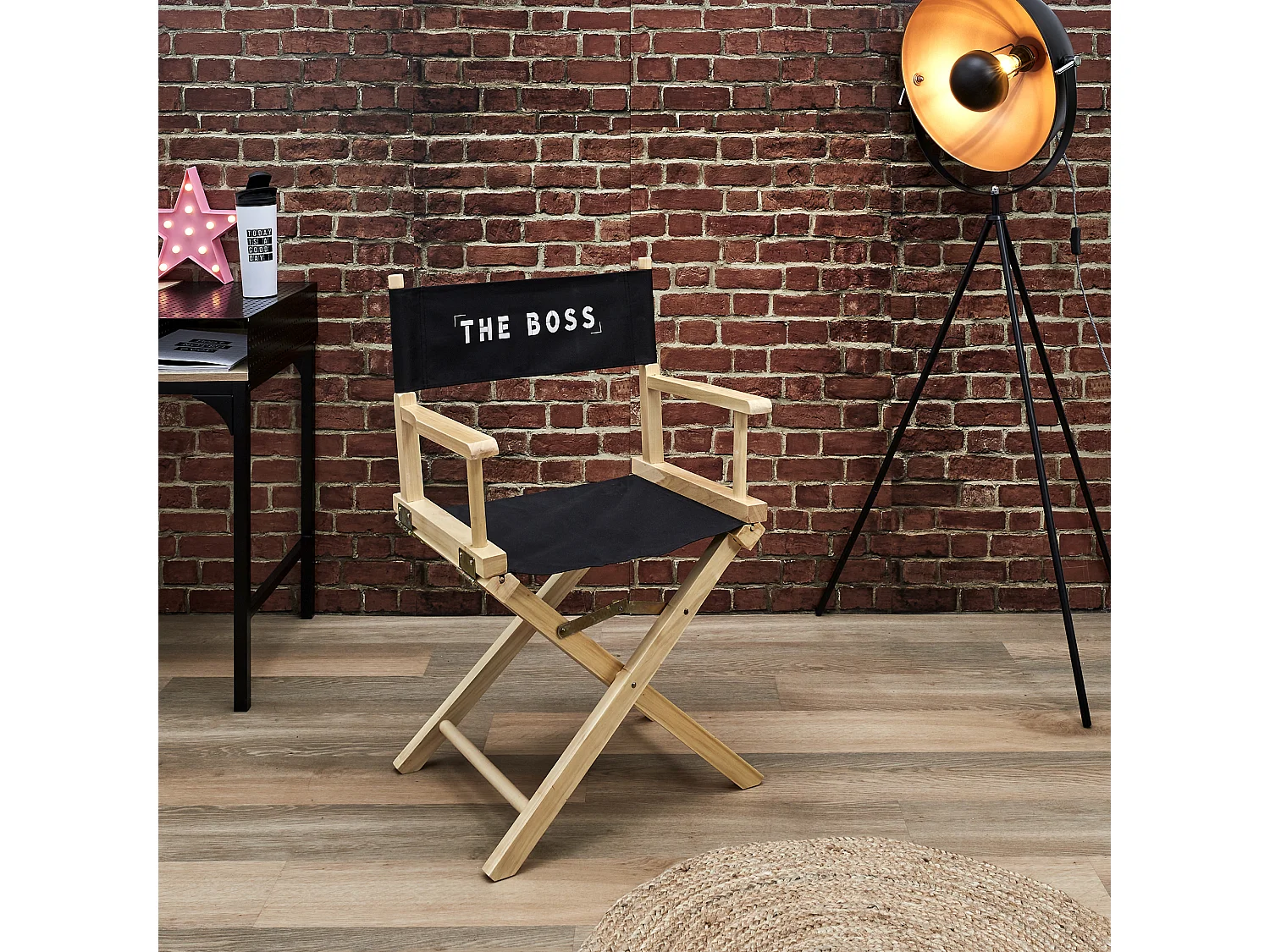 Chaise Directeur The Boss Noir, Marron