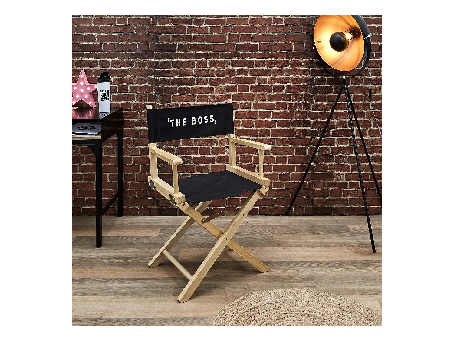 Chaise Directeur The Boss Noir, Marron