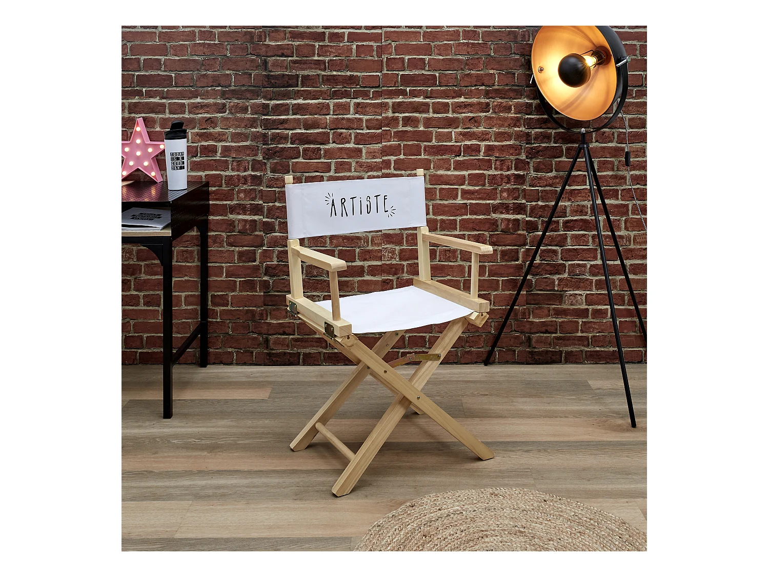 Chaise Directeur Artist Blanc, Marron