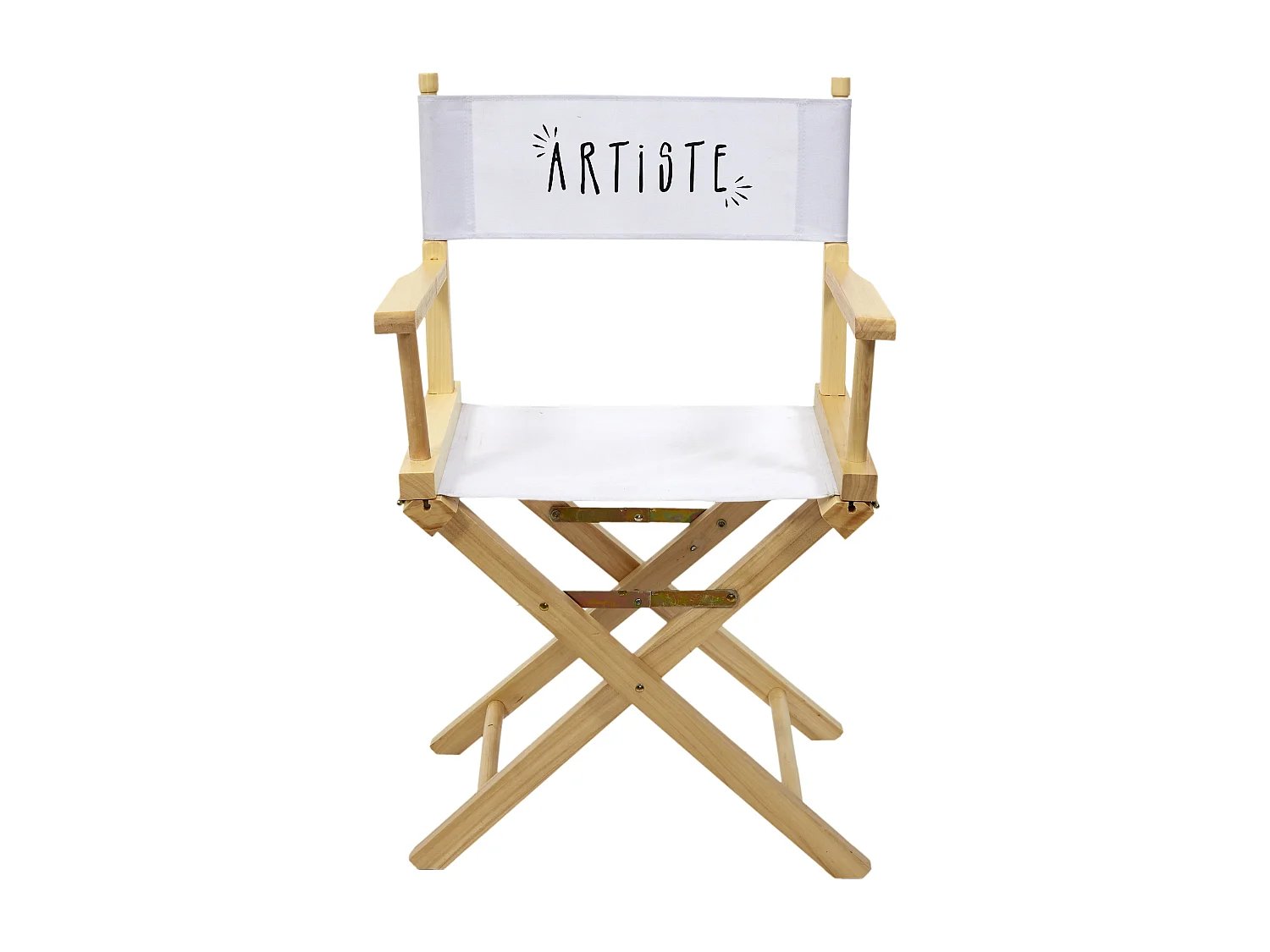 Regiestuhl aus Holz und Stoff The office