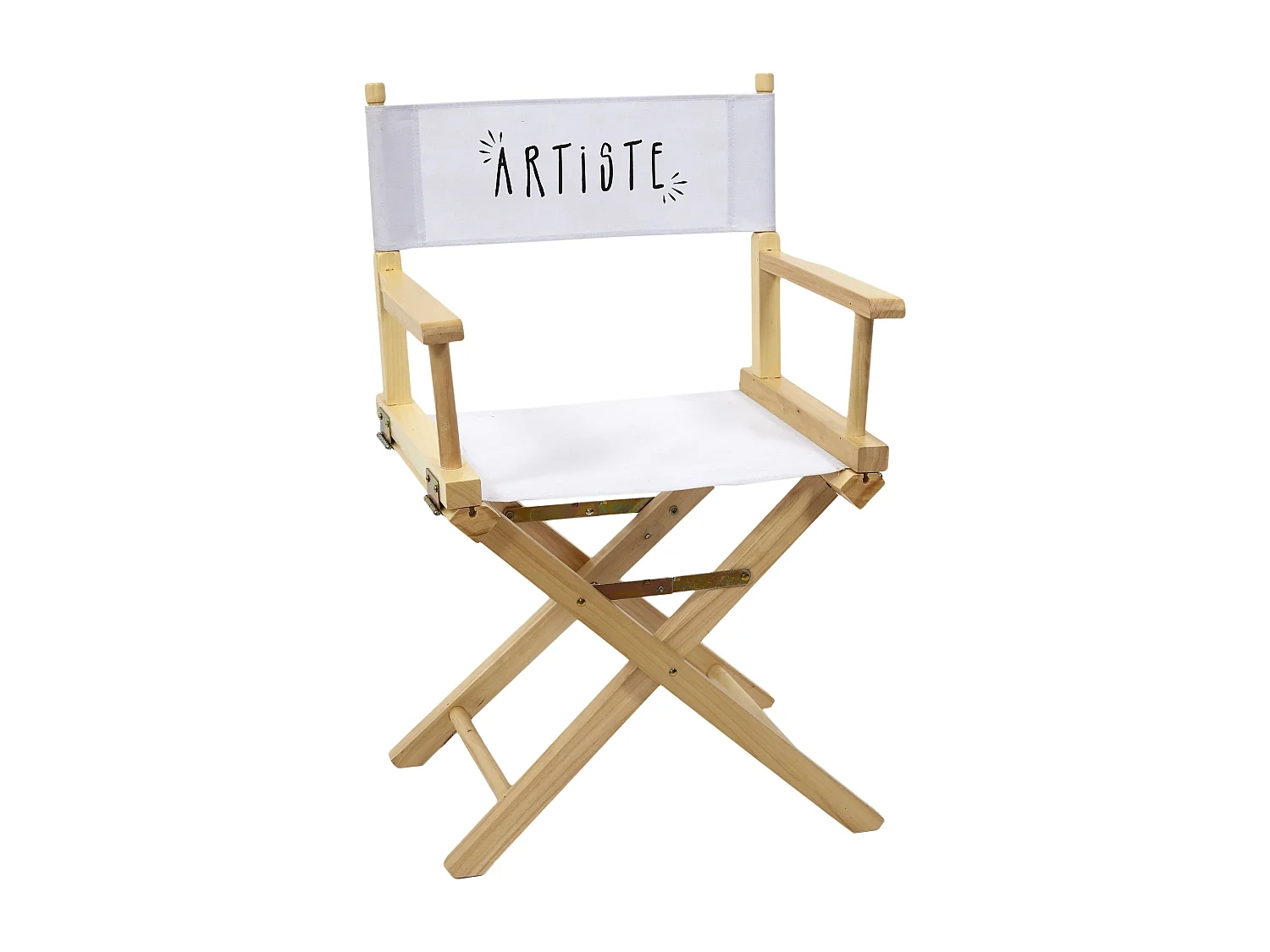 Regiestuhl aus Holz und Stoff The office