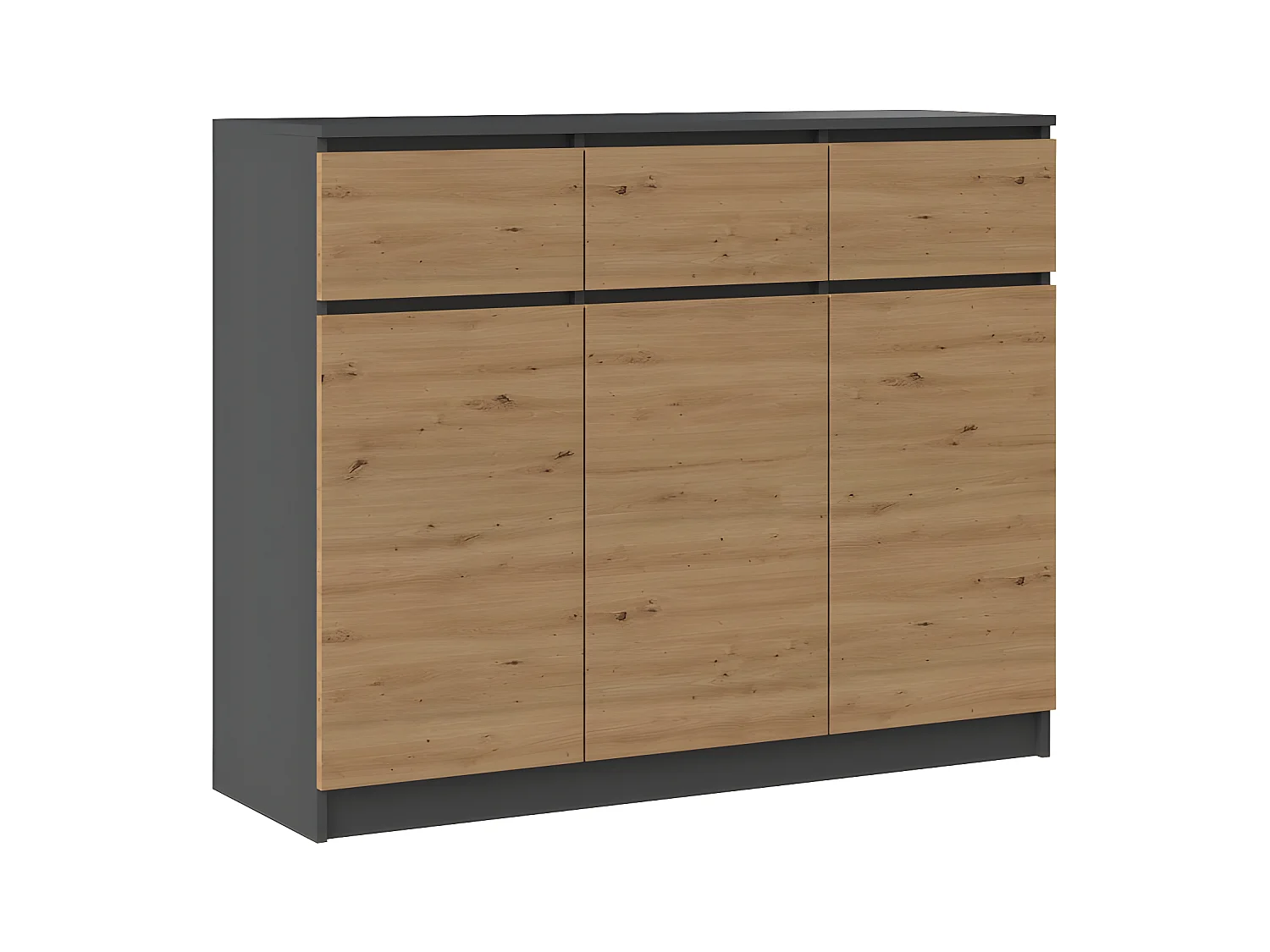 PARME - Commode moderne 3 tiroirs 3 portes - Dimensions 97x120x40 - Meuble de rangement - Buffet